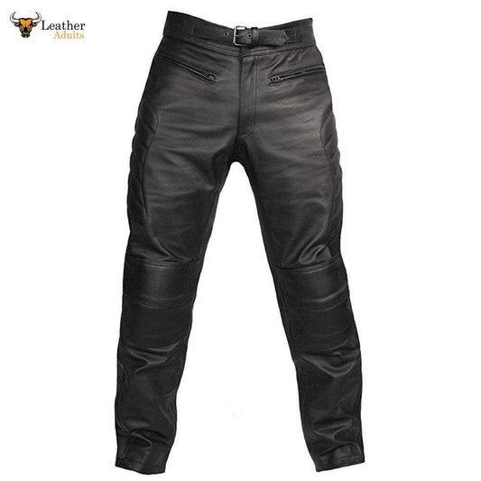 Mens Black Real Cowhide Leather Bikers Trousers Bikers Jeans Bikers Pants