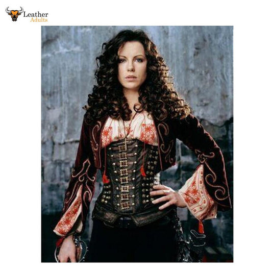 Corsé Cincher STEAMPUNK VAN HELSING de Cuero de Cordero Suave con Varillas de Acero