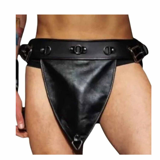 Conjunto de kilt gladiador de cuero negro para hombre, para disfraces, herrajes pesados, LARP K2