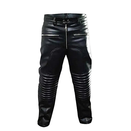 Pantalones de cuero de piel de vaca genuina para hombre Vaqueros de cuero Pantalones BLUF Pantalones moteros