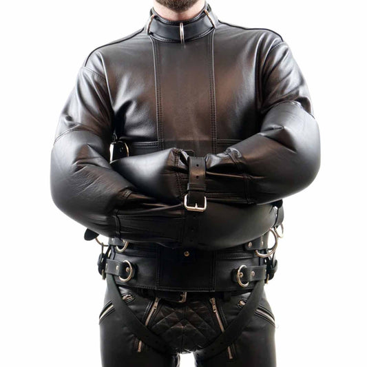 Camisa de fuerza de bondage de cuero de vaca original