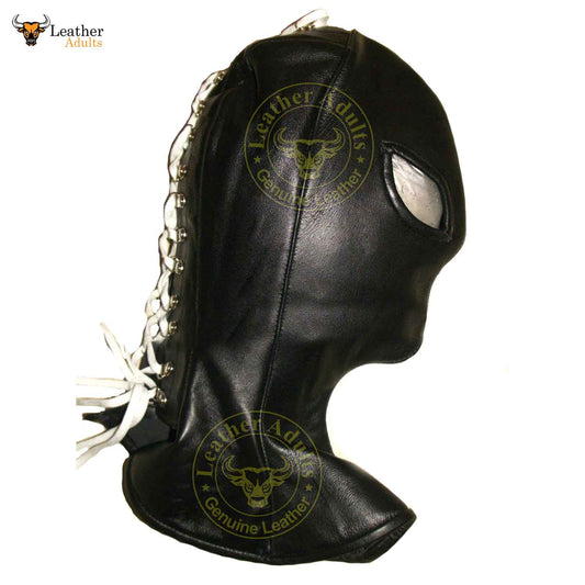 Máscara BDSM Unisex de Piel Sintética Negra para Cara Completa