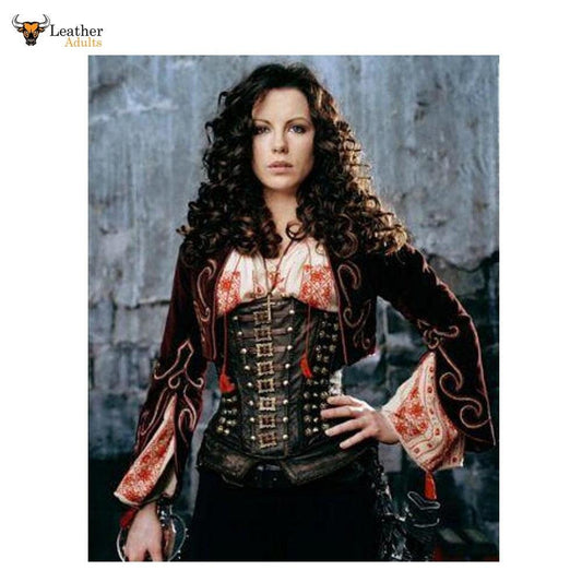 SOFT Lamb's Leather Steel Boned VAN HELSING STEAMPUNK UNDERBUST CORSET CINCHER