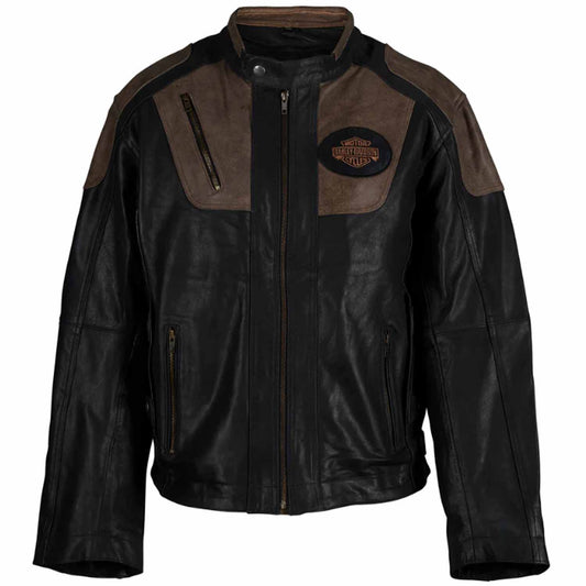 New Men's Black & Brown Motorbike Riding Jacket