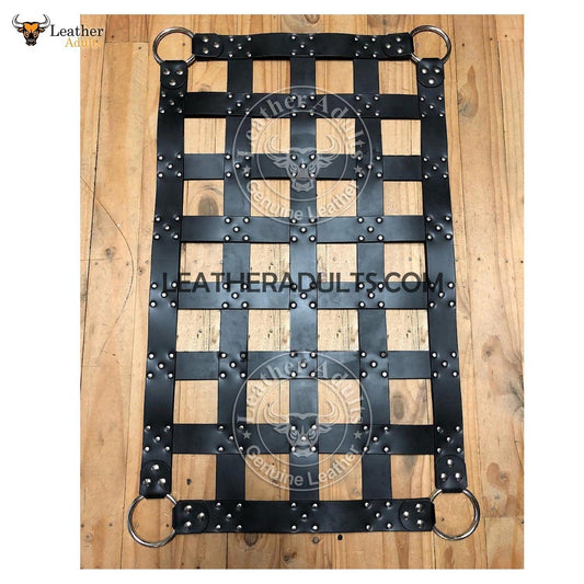 Genuine Black Leather sling heavy duty sex Cargo swing sling with stirrups adult play