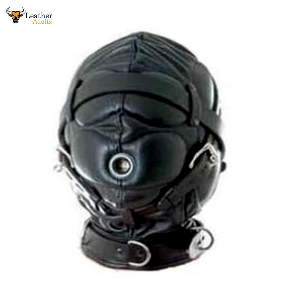 Máscara de látex 100% CUERO AUTÉNTICO CAPIROTE DE PRIVACIÓN SENSORIAL BONDAGE