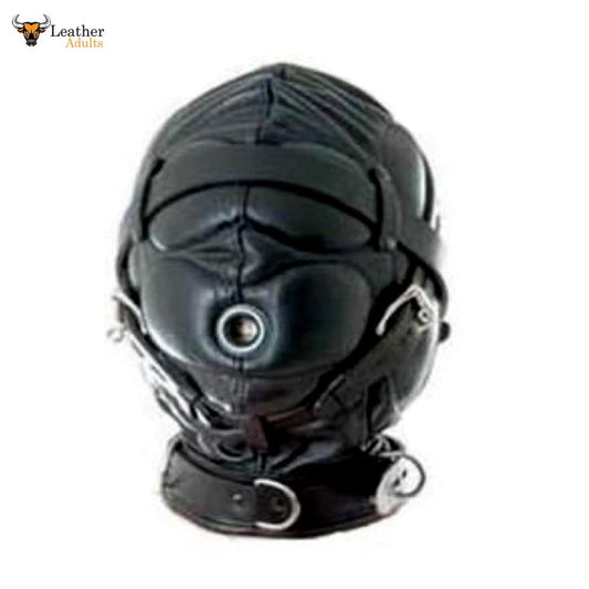 Máscara de látex 100% CUERO AUTÉNTICO CAPIROTE DE PRIVACIÓN SENSORIAL BONDAGE