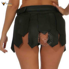 Minifalda de cuero auténtico para mujer, falda escocesa de cuero genuino, falda de gladiador, todas las tallas