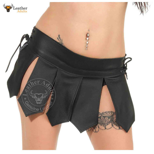 Minifalda sexy de PIEL DE CORDERO para mujer, minifalda de piel auténtica, falda de gladiador, minifalda, todas las tallas