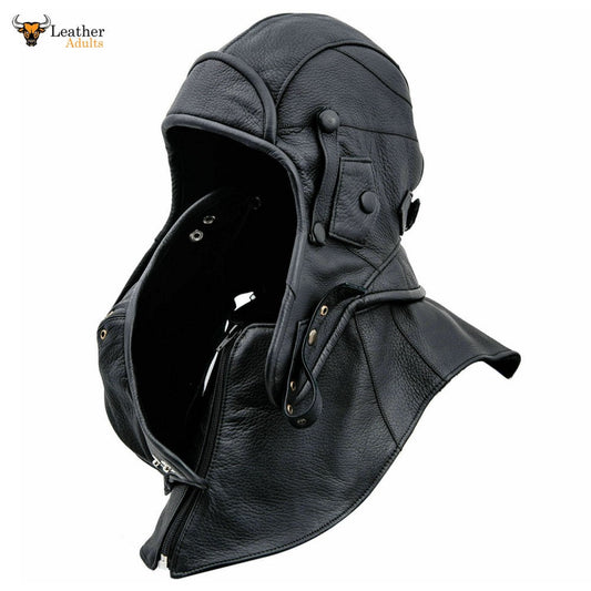 Mascarilla de cuero genuino FLYING FACE MASK Aviator AXIS ALLIED Mask Hood Halloween