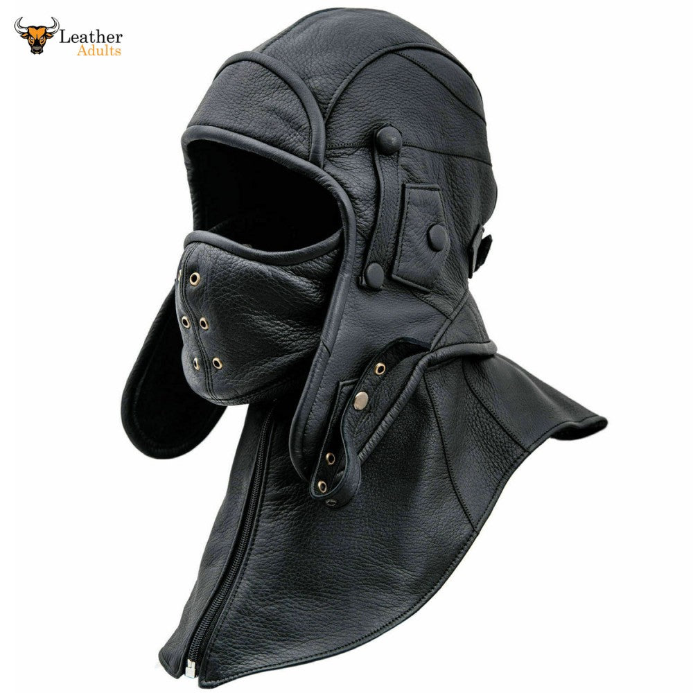 Mascarilla de cuero genuino FLYING FACE MASK Aviator AXIS ALLIED Mask Hood Halloween