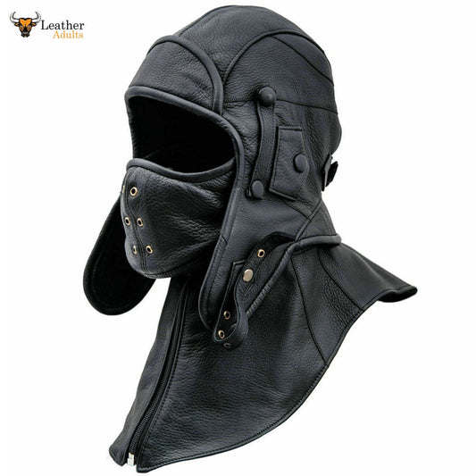 Mascarilla de cuero genuino FLYING FACE MASK Aviator AXIS ALLIED Mask Hood Halloween