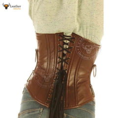 Corsé Steampunk Cupless CINCHER Bajo Busto Piel Genuina Marrón Estilo Bondage Hecho a Medida