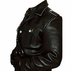 Chaqueta de cuero para uniforme militar de la Segunda Guerra Mundial, para hombre, de piel de vaca auténtica