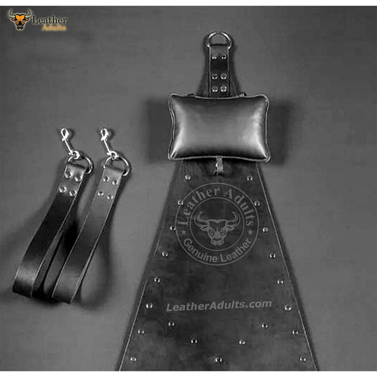 Columpio de cuero genuino hecho a mano | Columpio de cuero negro resistente para sala de juegos Sex Swing Adult Sling | Hamaca de cuero resistente para adultos