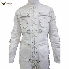 Bodysuit De Piel Blanca Resistente Catsuit Restrictivo Bondage