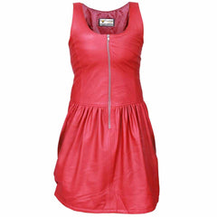 Vestido de mujer ROJO SEXY DE PIEL DE CORDERO AUTÉNTICA