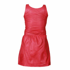 Ladies GENUINE LAMBS LEATHER RED SEXY DRESS