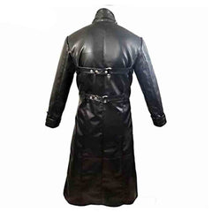 ABRIGO GÓTICO DE HOMBRE CUERO NEGRO AUTÉNTICO STEAMPUNK VAN HELSING ABRIGO T19