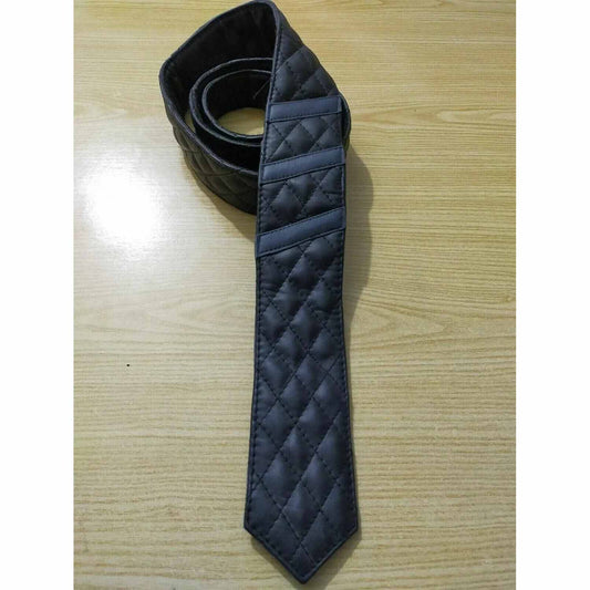 Pajarita acolchada de cuero 100 % ovino auténtico para hombre con opción de contraste