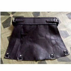 Conjunto de kilt gladiador de cuero negro para hombre, para disfraces, herrajes pesados, LARP K2
