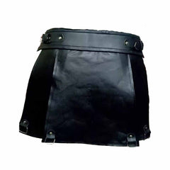 Conjunto de kilt gladiador de cuero negro para hombre, para disfraces, herrajes pesados, LARP K2