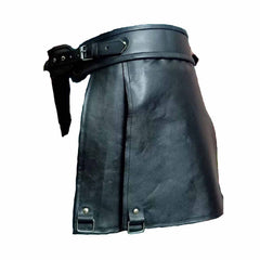 Conjunto de kilt gladiador de cuero negro para hombre, para disfraces, herrajes pesados, LARP K2