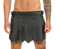 Faja gótica de piel auténtica negra para hombre, diseño de gladiador romano con hebillas, para LARP