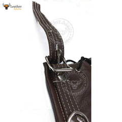 Máscara de cuero auténtico marrón para bondage, con cerradura, hecha a mano, máscara de gimp de cuero, máscara de capucha con cordones traseros, máscara BDSM unisex