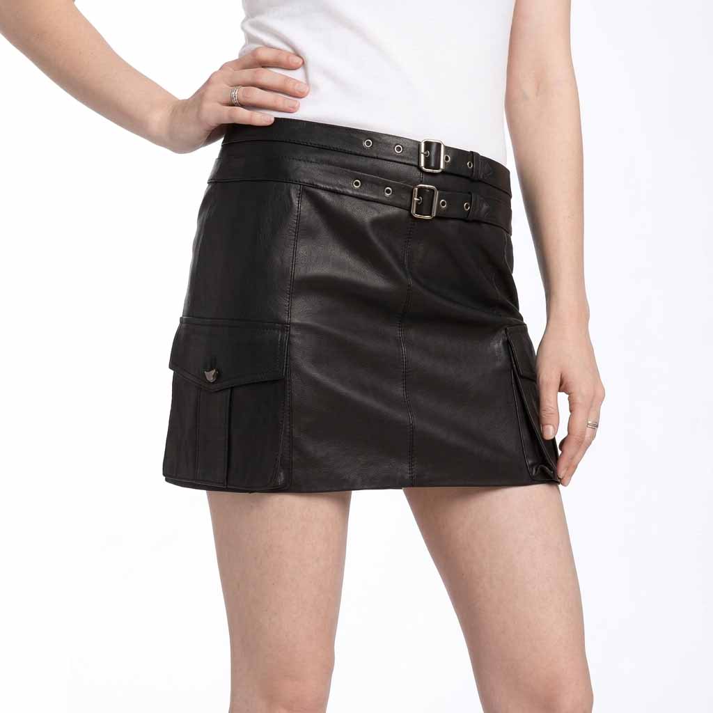 Minifalda de mujer de PIEL DE CORDERO suave y sexy Todas las tallas
