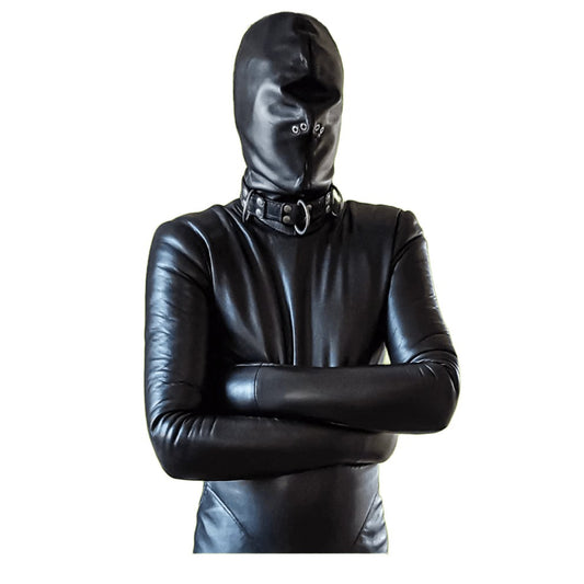 Mono de bondage con camisa de fuerza