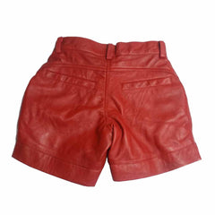 Pantalones cortos de cuero para mujer 100% piel de cordero genuina Pantalones cortos de cuero suave