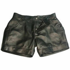 Pantalones cortos de cuero para mujer 100% piel de cordero genuina Pantalones cortos de cuero suave