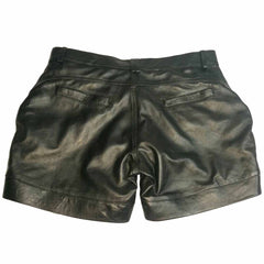Pantalones cortos de cuero para mujer 100% piel de cordero genuina Pantalones cortos de cuero suave