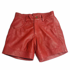Pantalones cortos de cuero para mujer 100% piel de cordero genuina Pantalones cortos de cuero suave