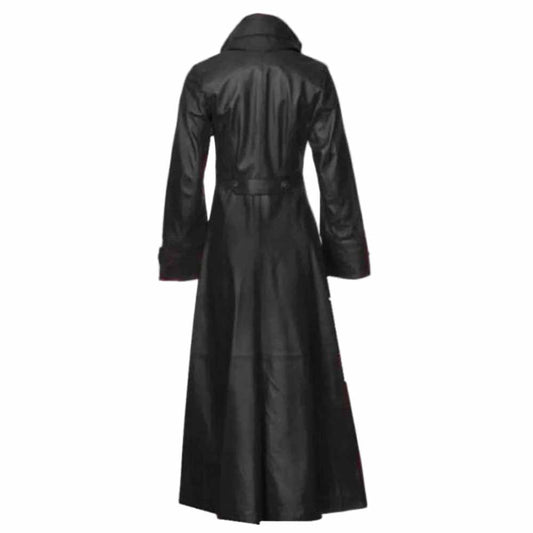 Gabardina de cuero de cordero estilo Steampunk gótica, hermosa y sexy para mujer