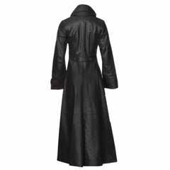 Gabardina de cuero de cordero estilo Steampunk gótica, hermosa y sexy para mujer