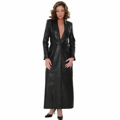Abrigo Trench Gótico Steampunk Hecho a Mano de Piel de Cordero Auténtica para Mujer