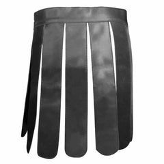 Kilt de cuero auténtico negro para hombre, disfraz de gladiador, kilts de LARP