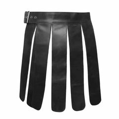 Kilt de cuero auténtico negro para hombre, disfraz de gladiador, kilts de LARP