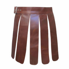 Falda escocesa de cuero auténtico marrón para hombre, disfraz de gladiador, faldas escocesas de LARP