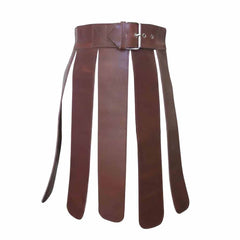 Falda escocesa de cuero auténtico marrón para hombre, disfraz de gladiador, faldas escocesas de LARP