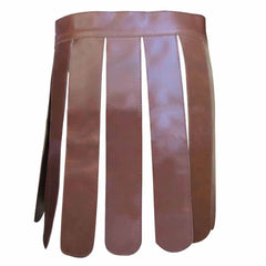 Falda escocesa de cuero auténtico marrón para hombre, disfraz de gladiador, faldas escocesas de LARP