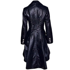 Abrigo gótico largo de piel de cordero para mujer, bonito y sexy