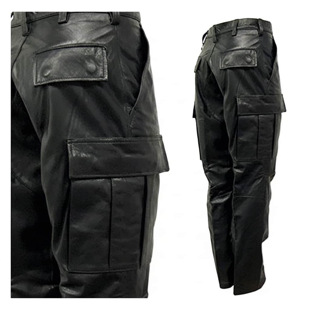 Pantalones cargo de piel auténtica para hombre, resistentes, LA MAYORÍA DE LAS TALLAS DISPONIBLES