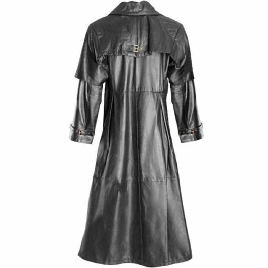 Abrigo largo gótico Steampunk de CUERO DE CORDERO puro para hombre gótico Van Helsing Matrix