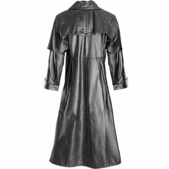 Abrigo largo gótico Steampunk de CUERO DE CORDERO puro para hombre gótico Van Helsing Matrix