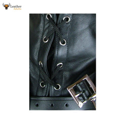 CAPUCHA / MÁSCARA DE CUERO 100% AUTÉNTICO PARA BONDAGE con MORDEDOR Y VENDA EN LOS OJOS Máscara de gimp