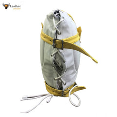 Capucha genuina de cuero blanco para privación sensorial Bondage BDSM Unisex