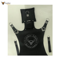 Columpio sexual de cuero negro auténtico de alta resistencia para sala de juegos, eslinga para adultos con estribos para piernas, Bondage de amor BDSM